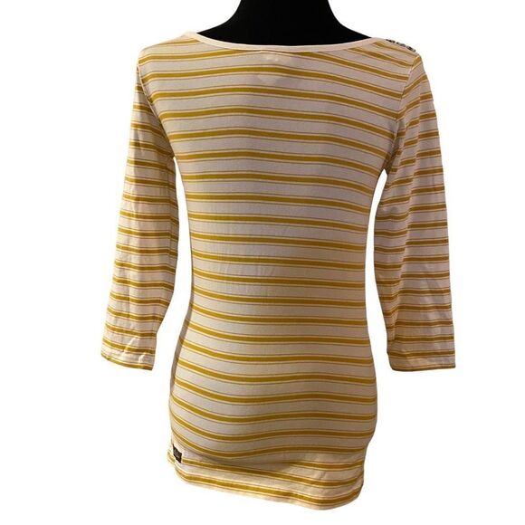 Matilda Jane Sunny Boat Golden Yellow and White Striped Tee - Picture 4 of 12